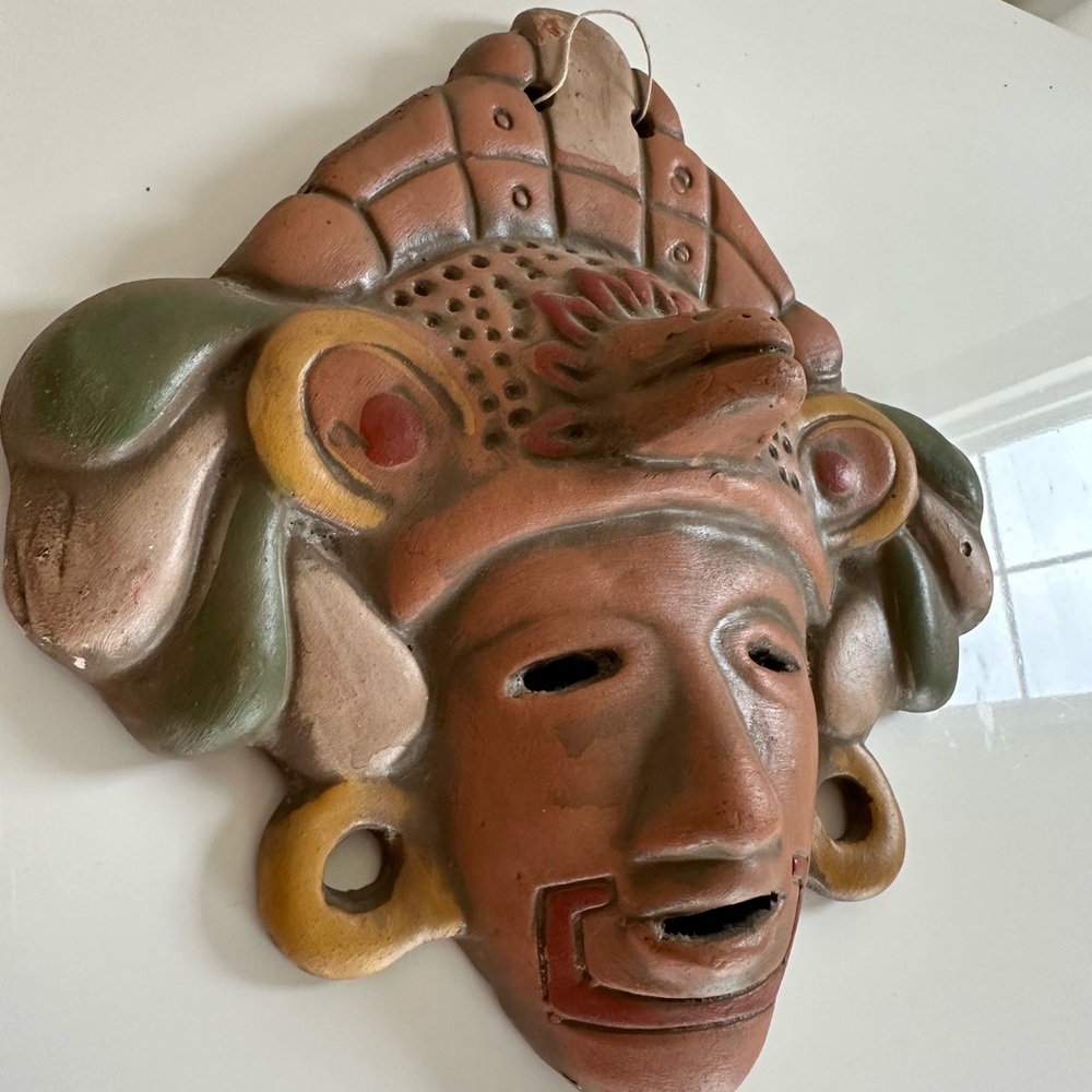 Handcrafted Multicolor Tribal Wall Mask